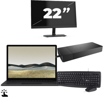 Microsoft Surface Laptop 3 - Intel Core i5-10e Generatie - 13 inch - Touch - 8GB RAM - 128GB SSD - Windows 11 Home + 1x 22 inch Monitor - small