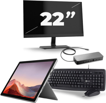 Microsoft Surface Pro 7 - Intel Core i7-10e Generatie - 12 inch - 16GB RAM - 256GB SSD - Windows 11 Home + 1x 22 inch Monitor