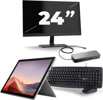 Microsoft Surface Pro 7 - Intel Core i7-10e Generatie - 12 inch - 16GB RAM - 256GB SSD - Windows 11 Home + 1x 24 inch Monitor