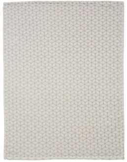 Microvezel deken ruit taupe, 75 x 100 cm Beige - 100x75 cm
