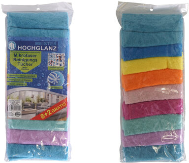 Microvezel huishoud/schoonmaakdoek - 10x stuks - kleuren mix - 30 x 30 cm