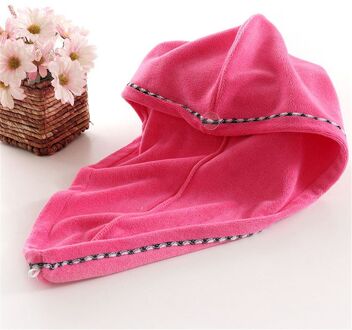 Microvezel Na Douche Haar Drogen Handdoek Super Absorberende Sneldrogende Dikker Haar Hoed Vrouwen Dames Bad Cap Tulband Hoofd wrap roos rood