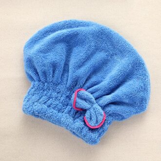 Microvezel Quick Haardrooginrichtingen Bad Spa Strik Wrap Handdoek Hat Cap Voor Bad Badkamer Accessoires AIA99 Blauw