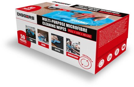 Microvezeldoeken | 30x30 cm | 50 stuks | Blauw - DIG900