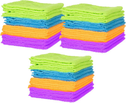 Microvezeldoekjes - 36x stuks - 30 x 30 cm - kleuren mix - schoonmaakdoekjes