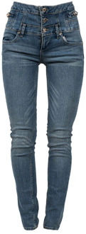 Mid waist skinny fit jeans met medium wassing - W26