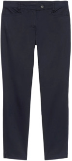 Mid waist slim fit pantalon met steekzakken Donkerblauw - 44