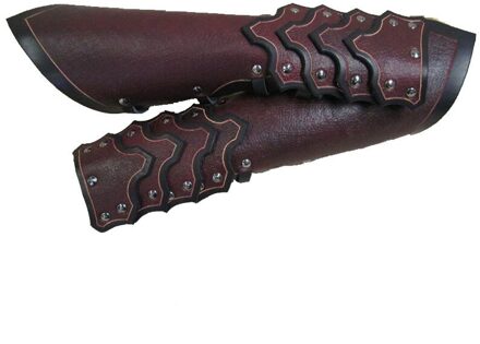 Middeleeuwse Retro Lederen Pu Handschoenen Pneumatische Eye Tie Pols Lange Arm Mouw Pure Half-Vinger Handschoenen Rood