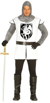 Middeleeuwse ridder verkleed kostuum wit voor heren