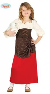 Middeleeuwse taverne outfit voor meisjes - Verkleedkleding - Maat 110/116