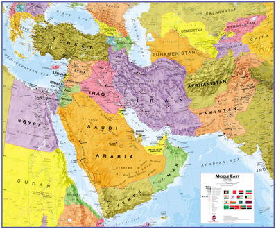 Middle East Political Laminated Map