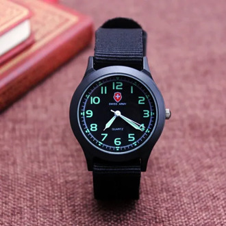 Middle school students unisex Platimum Nylon Fabric watch sport thin Boys girl's Canvas quartz dress wrist watches for Boy Girl