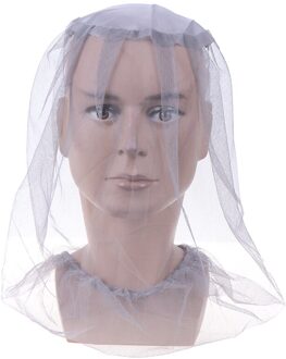 Midge Mosquito Insect Hat Vissen Bug Mesh Head Netto Gezicht Protector Travel Camping Klamboe Mesh Netto Hoed Mosquito Mesh Grijs