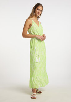 Midi Dress met Batik Print gaya Groen