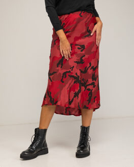 Midi geprinte rok met zijde Bourgogne