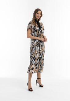 midi-jurk faina met all-over print sookie Zwart