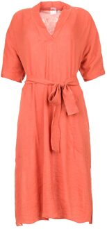 Midi-jurk met bijpassende ceintuur Aileen  roestbruin - S,L,XL,
