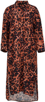 Midi-jurk met dierenprint en zijsplitten - XL