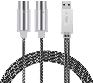 Midi Kabel Naar Usb In-Out Converter, Professionele Midi Interface Met Lampje, Ftp Verwerking Chip, metal Shell