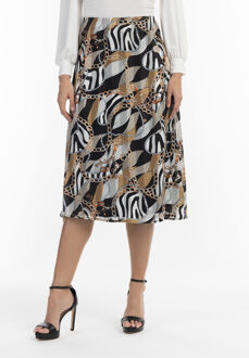 Midi-rok met allover-print caneva Zwart - XS