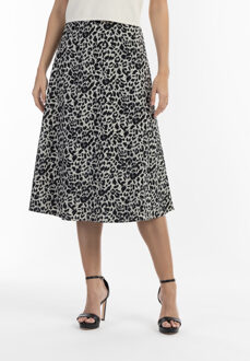 midi rok met leo print caneva Grijs