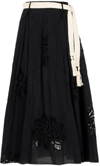 Midi Skirts Kaos , Black , Dames - XS