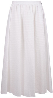 Midi Skirts Msgm , White , Dames - S,2Xs