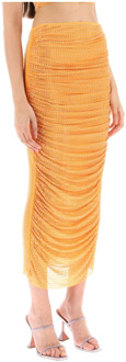 Midi Skirts Self Portrait , Orange , Dames - S,Xs