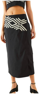 Midi Skirts Souvenir , Black , Dames - S,Xs