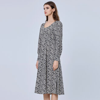 Midi Tea -jurk met Liberty Print Grijs