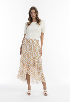 midirok Dames beige wit