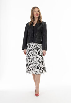 midirok Dames wit zwart Wit/Zwart