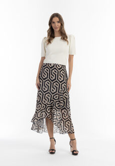 midirok Dames zwart/beige