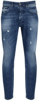 Midnight Blue Carrot Fit Denim Jeans Dondup , Blue , Heren - W31,W30