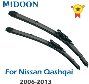Midoon Ruitenwisser Lhd Front Wisserbladen Voor Nissan Qashqai J10 2006 - Voorruit Voorruit Voorruit 24 "+ 15" links hand- drive