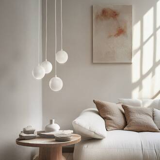 Midway hanglamp, 4-lamps, rond, zandkleurig, GU10