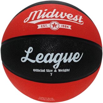 MidWest Basketball League Rubber Zwart/rood Maat 7