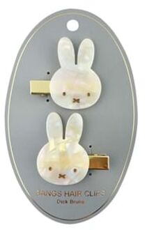 Miffy Bangs Hair Clip - Marble White (Set of 2) One Size