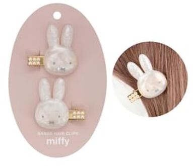 Miffy Pearl Hair Clips (Set of 2) (Tweed & Pearl Series) W50 x H53mm
