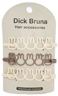 Miffy Silhouette Hair Clip (Set of 3) IVORY x GREIGE - 70 x 16 x 4mm