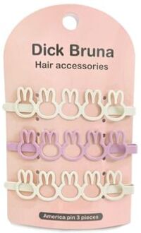 Miffy Silhouette Hair Clip (Set of 3) IVORY x PINK - 70 x 16 x 4mm