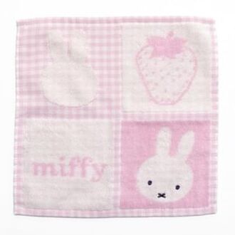 miffy Strawberry & Chocolate Series Square Gingham Towel (Pink) One Size As Figure Shown