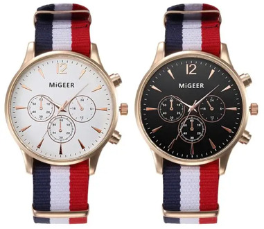 MIGEER Fashion Casual Men Watches Fabric Band Watches Quartz Wristwatches relogio masculino horloge vrouw mannen horloge 2019