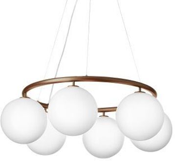 Miira 6 Circular Hanglamp - Brons - Opaal