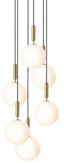 Miira 6 Large Hanglamp - Messing - Wit
