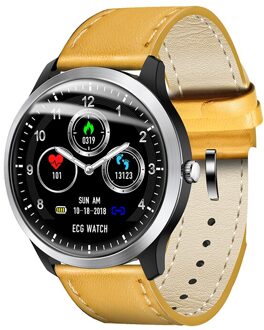 Mijiao N58 Ecg + Ppg Smart Horloge Mannen IP67 Waterdichte Sport Horloge Hartslagmeter Bloeddruk Smartwatch geel-P