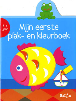 Mijn eerste plak- en kleurboek vis (3-4