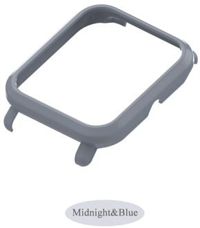 Mijobs Band Armband Polsbandje Beschermhoes Cover Voor Xiaomi Huami Amazfit Bip Bit Tempo Lite Jeugd Horloge Pc Shell Bumper middernacht blauw case
