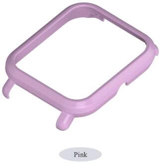 Mijobs Band Armband Polsbandje Beschermhoes Cover Voor Xiaomi Huami Amazfit Bip Bit Tempo Lite Jeugd Horloge Pc Shell Bumper roze case