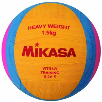 Mikasa Waterpolobal Heavy Weight 1500gr mt5 Geel blauw roze - 5